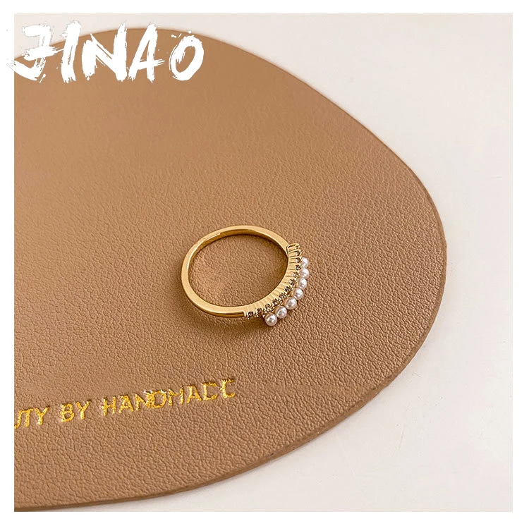 JINAO S925 Sterling Silver Pearl Ring 2021 New Fashion Index Finger Ring Female Adjustable Fashion Simple Cool Style
