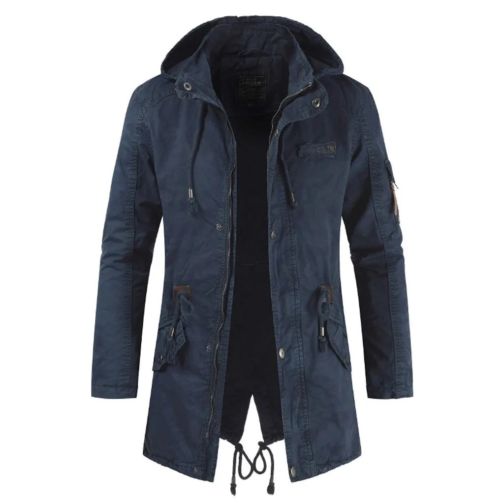 Новый длинный плащ пальто для мужчин 2019 осень мужские Повседневное Тренч M 4XL с