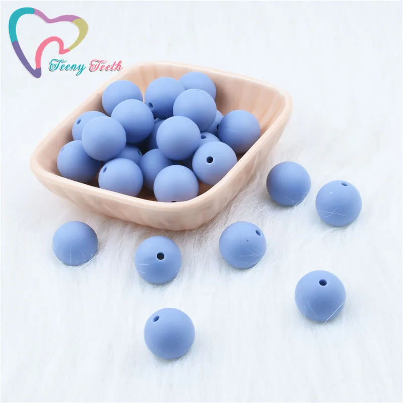 Teeny Teeth 10 PCS Power Blue Silicone Round 9-15 MM Teething Hexagon 14-17 Beads DIY Baby Necklace Food Grade Chewable Jewelry Loose |