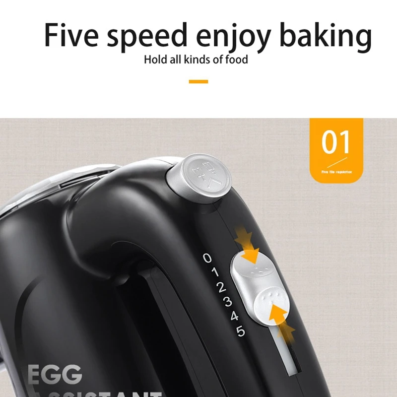 

Electric Hand Mixer,150W Kitchen Milk Frother with 6 Stainless Steel Blender Double Whisk Egg Beater 3-In-1 Masher