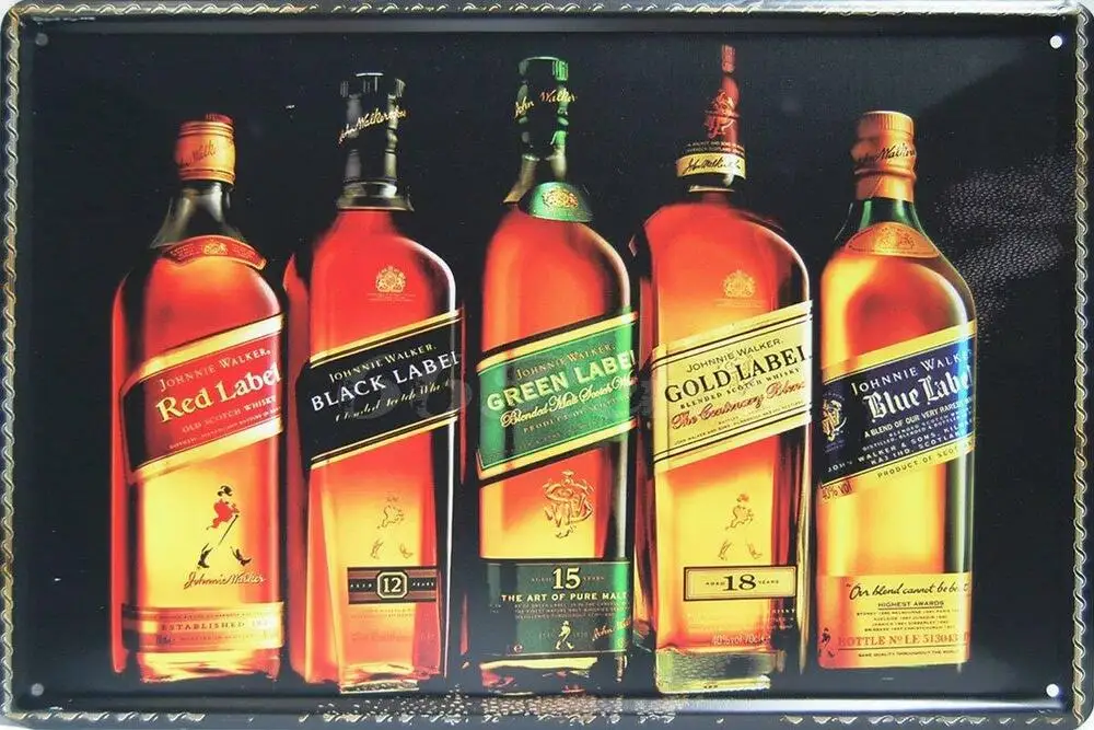 Johnnie Walker Whiskey Metal Tin Sign | Дом и сад