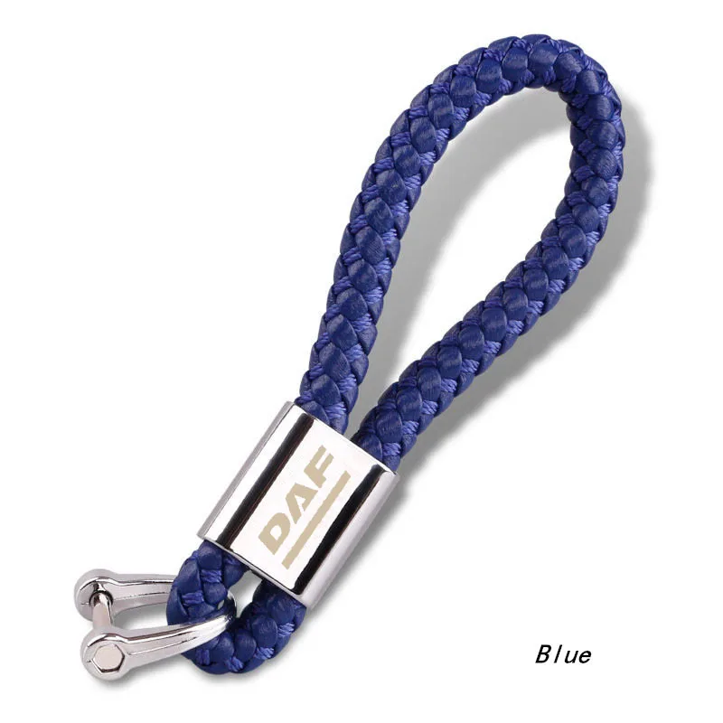 

New car logo leather braided rope waist car keychain keychain for DAF xf cf lf lf van car keychain accessory
