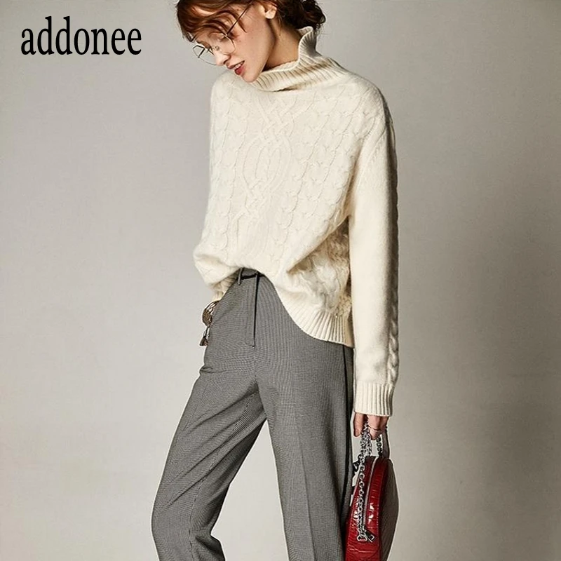 Водолазка женская кашемировая плотная теплая свободная большого размера