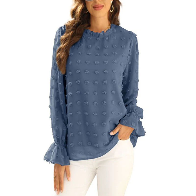 

Puff Long Sleeve Spring Shirts Chiffon Office Lady Pink Blusas Vacation Streetwear Shirt Loose 2022 Spring Fashion Women G2333