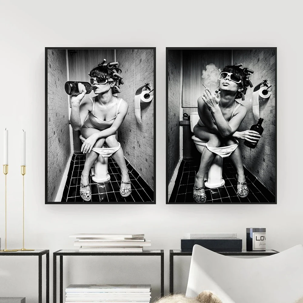 Картины для напитков и курения черные белые фотообои принты декор паба бара