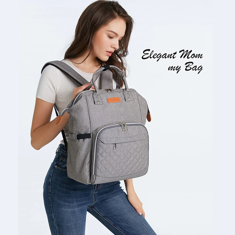 

LEQUEEN Baby Diaper Bag Fashion Mummy Bag Multifunctional Large Capacity Maternity Bag Outing Waterproof Item Storage Backpack