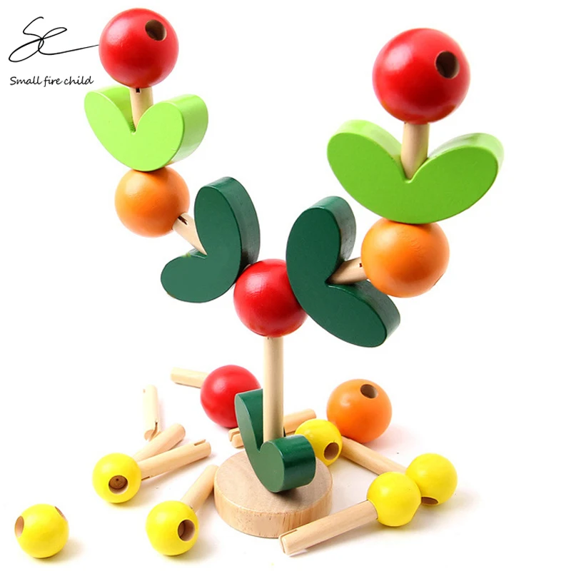 

Children's Creative Wisdom Tree Spell Inserting Blocks DIY Combination Assembling Thinking Training Intelligence Wooden Toys