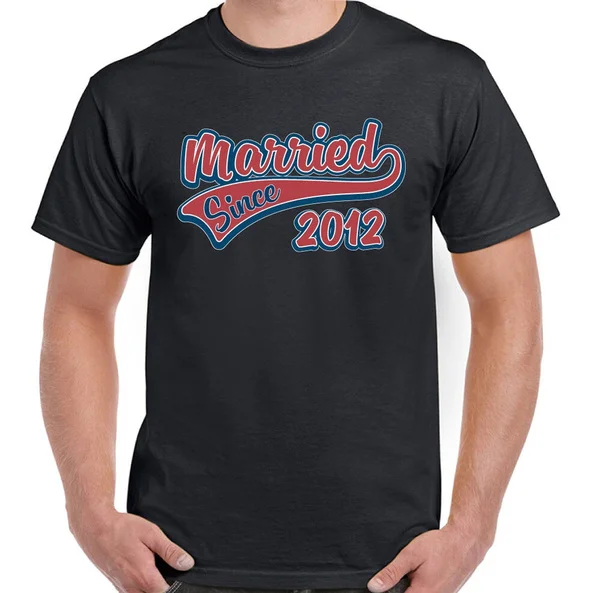 

Married Since 2012 Mens Funny Wedding Anniversary T-Shirt Fathers Valentines Day