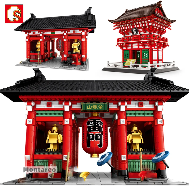 Конструктор SEMBO MOC японский город и улица модель храма Sensoji Kiyomizu креативная