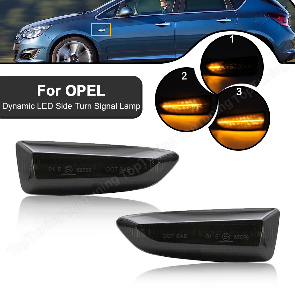 

2PCS LED Dynamic Flowing Light Side Marker Turn Signal Lamp Blinker For Opel Astra J K Zafira C Crossland X Insignia B