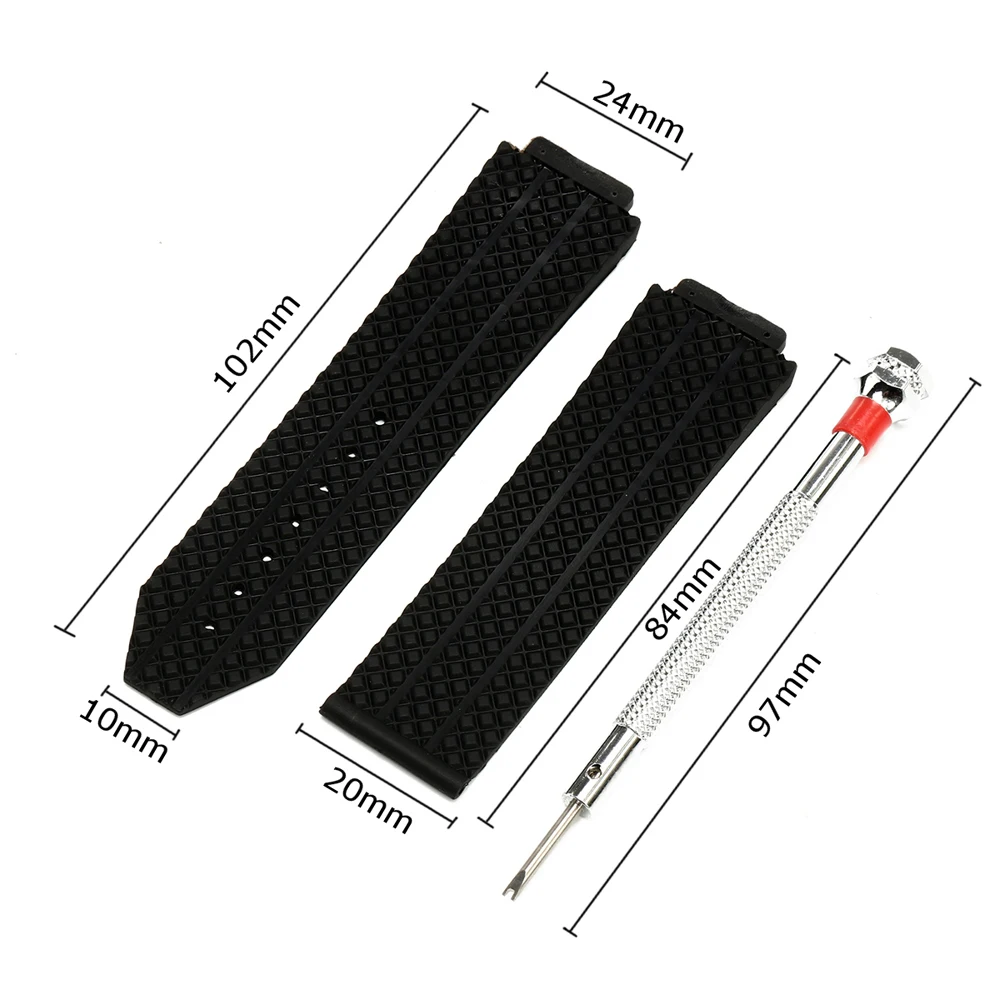 

24mm Watch Strap Silicone Watch Strap Replacement Band Tool for Hu blot Big Bang