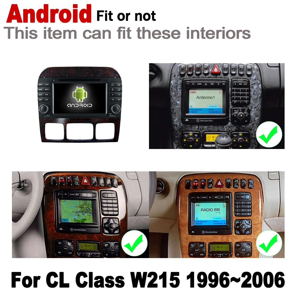 Автомобильный мультимедийный плеер 2 Din для Mercedes Benz CL Class W215 1996 ~ 2006 NTG Android радио
