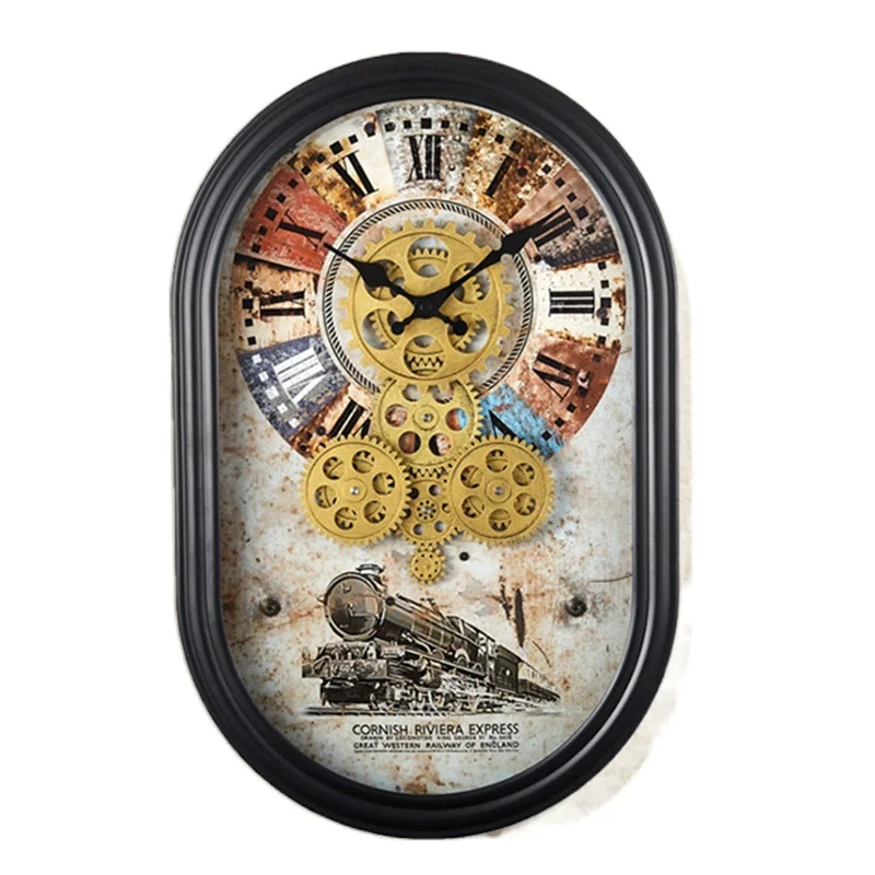 

Nordic Large 3D Wall Clock Vintage Clocks Industrial Style Wall Watches Home Decor Metal Silent Living Room Decoration Zegary