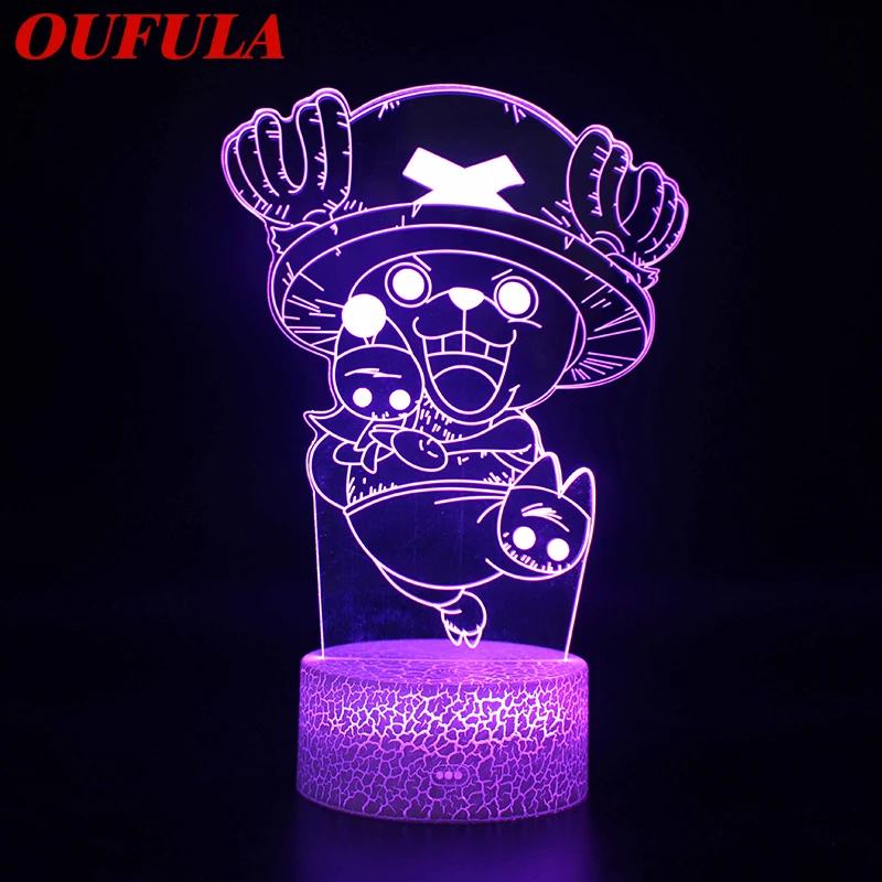 

OUTELA Ночные светодиодные лампы Новинка 3D лампа милая игрушка подарок 7 цветов мультяшная атмосфера лампа для детской комнаты