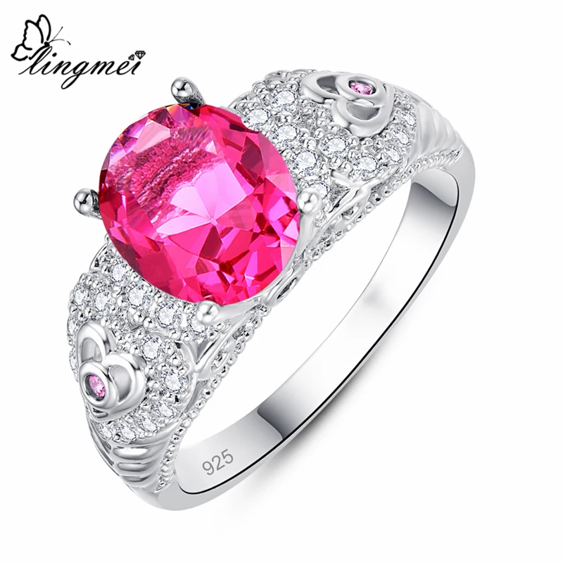 Женское Обручальное кольцо с овальным цирконом серебряного цвета размеры 6