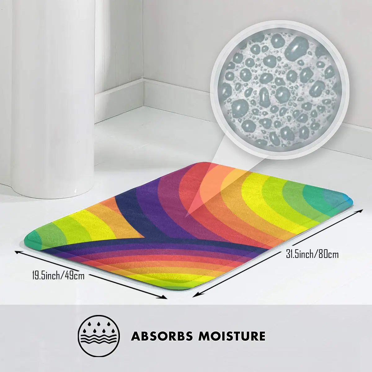 Триппи Радуга искусственный коврик для ног ванной полиэстер нескользящий
