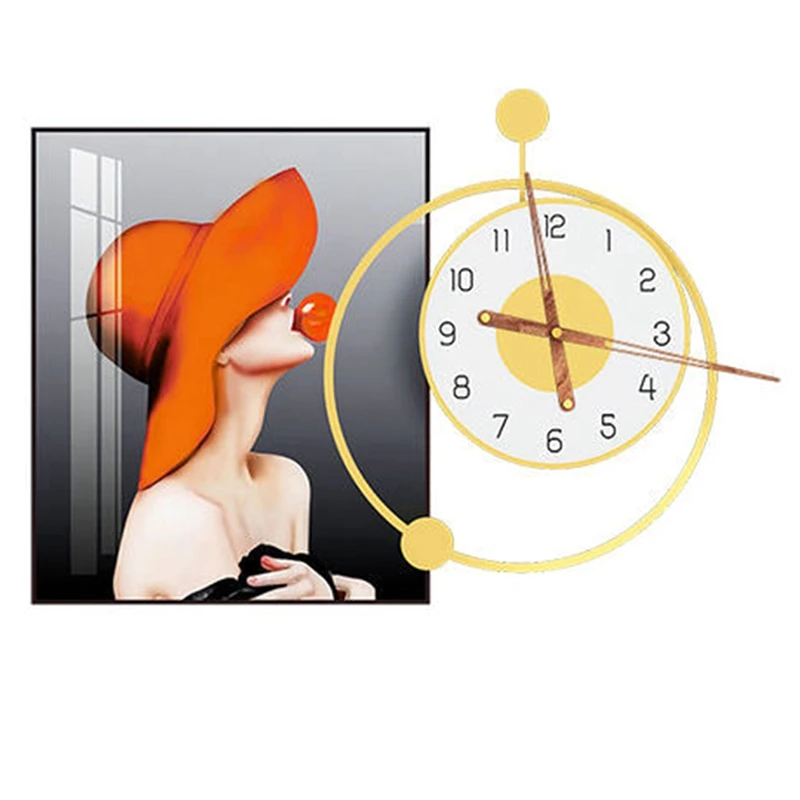 

Wall Clock Creative Painting Quartz Watch Silent Mechanical Sticker Kitchen Decoration Clock