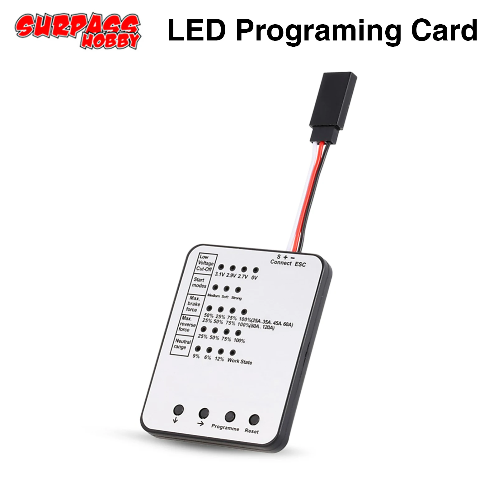 

SURPASS HOBBY LED Program Card For RC Car For 25/35/45/60/80/120A/150A Brushless ESC Electronic Speed Controller Programme