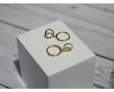 1 pair gold 9mm Серьги из стерлингового серебра 925 пробы, темперамент, циркон, круг, короткие серьги-капли, кольцо для ушей, модный тренд, дикие женские серебряные серьги, ювелирные изделия - Окраска металла: 1 pair gold 9mm