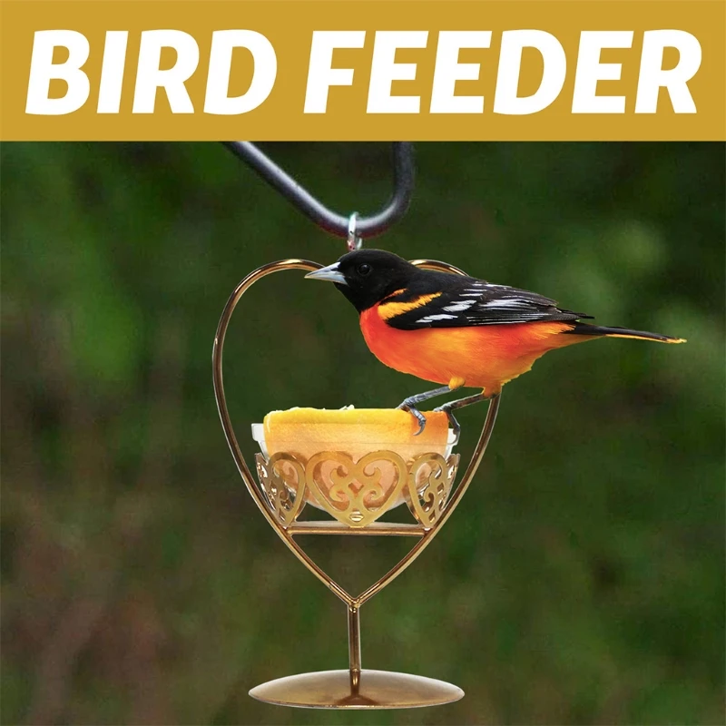 

Love Heart Shape Birdfeeder Hummingbird Feeder Creative Interior Elegant Decoration for Courtyard Garden Home Desktop Feeding