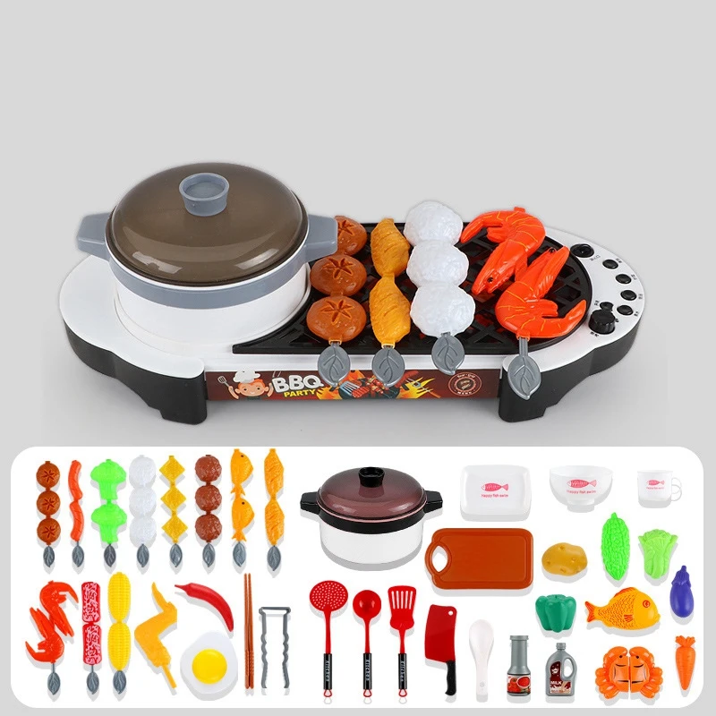 

Simulation BBQ Toys Suits Kids Kitchen Pretend Playset Barbecue Grill Cooking Play Toy Chef Role Play for Toddlers Gifts