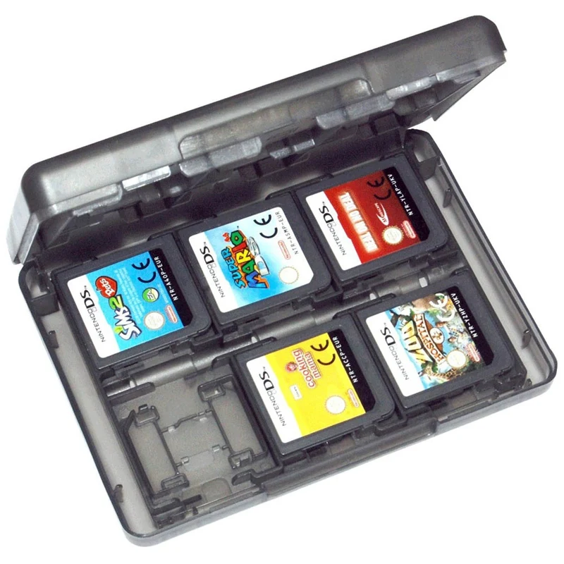 Чехол держатель для игр 3Ds 2Ds Ds Nintendo картридж 24 в 1 дорожный Черный Zedlabz|Жёсткие