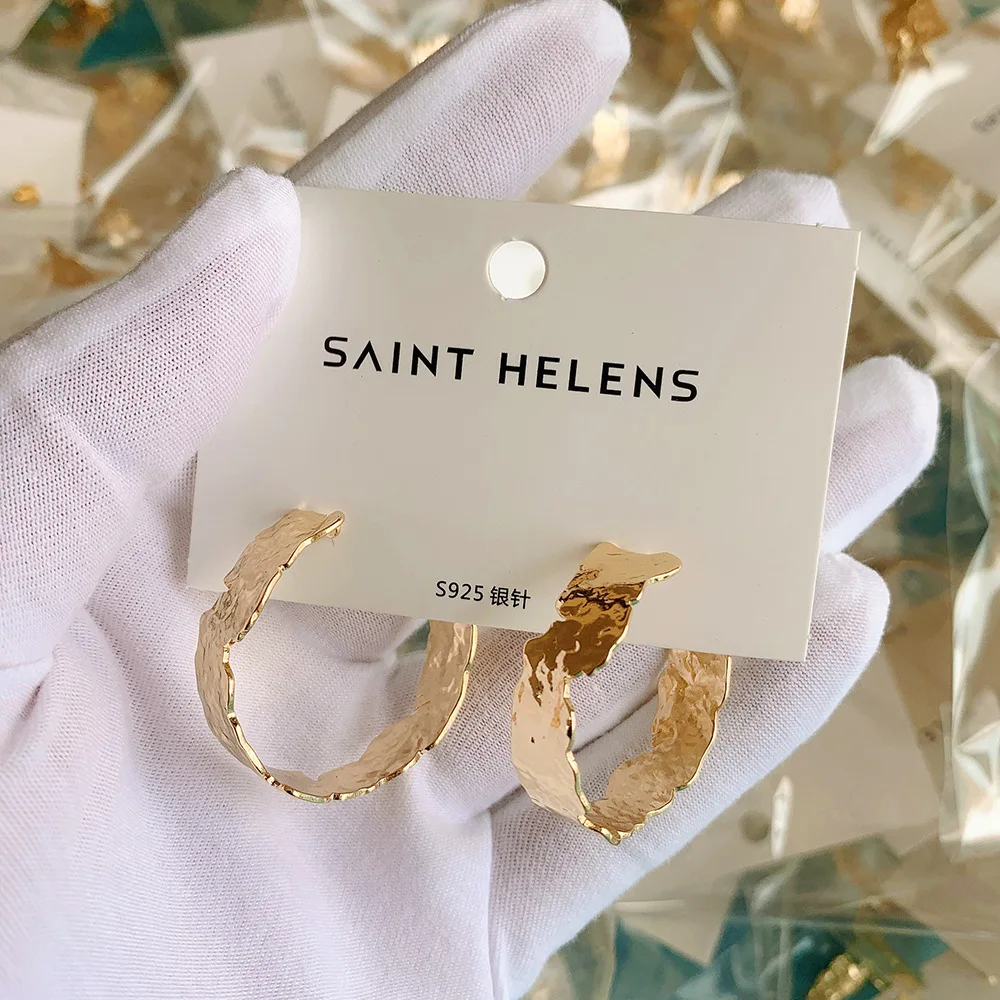Женские серьги с-образной формы S925 Необычные гипоаллергенные латунные высокого