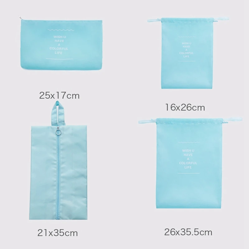 8Pcs Travel Storage Bag Set For Clothes Luggage Packing Square Organizer Suitcase-Navy | Дом и сад