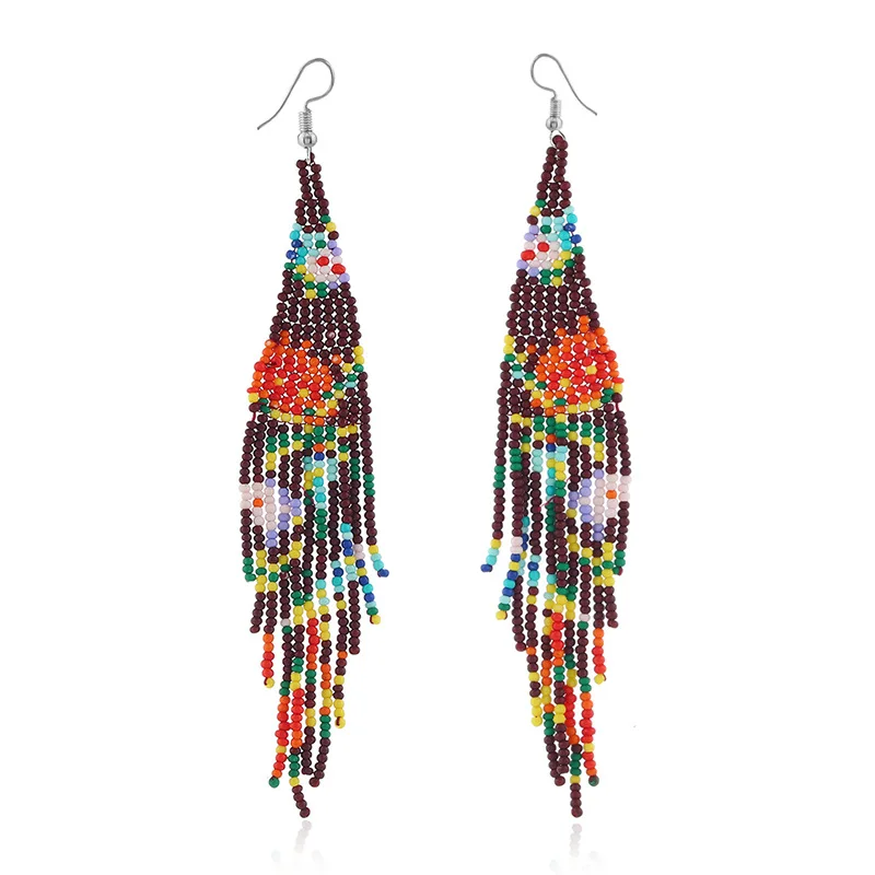 Seanlov модные богемные винтажные Цветные Висячие серьги с кисточками для женщин