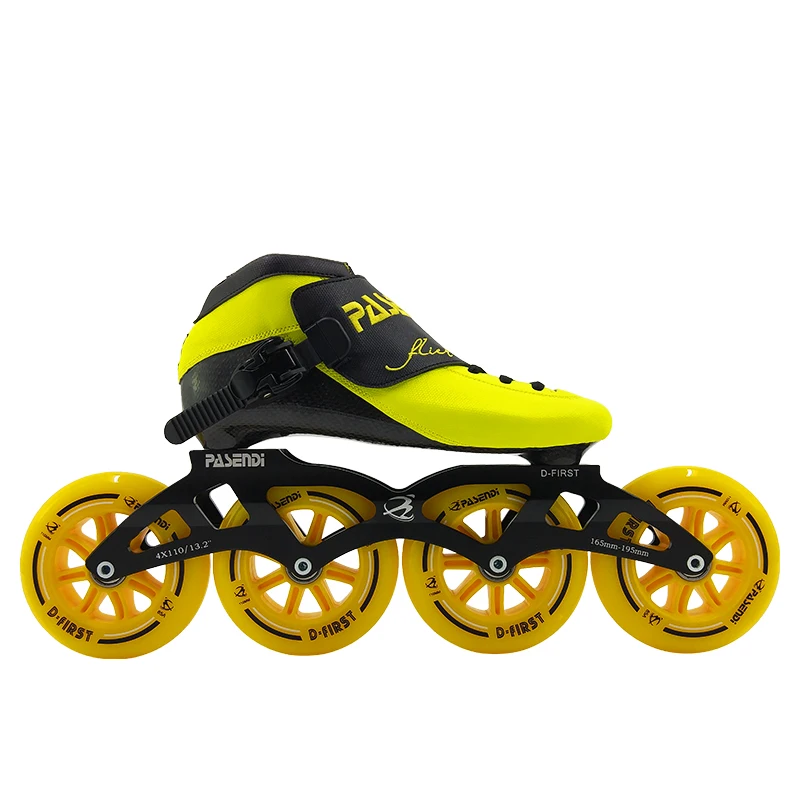 

Professional speed skating shoes adult carbon fiber speed roller skates children's single row skating shoes 4x90 / 100 / 110mm m