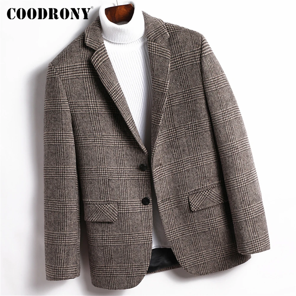 

COODRONY/брендовые шерстяные куртки; Мужская одежда; Новинка; Сезон осень-зима; Мягкая теплая смесь; Классические повседневные плотные пальто в ...