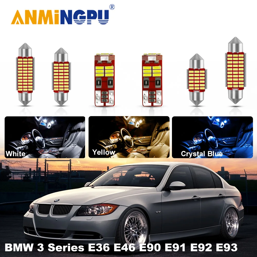 

ANMINGPU Canbus Led For BMW E36 E46 E90 E91 E92 E93 1990-2013 Vehicle Led Car Interior Lights Map Dome Indoor Light Kit