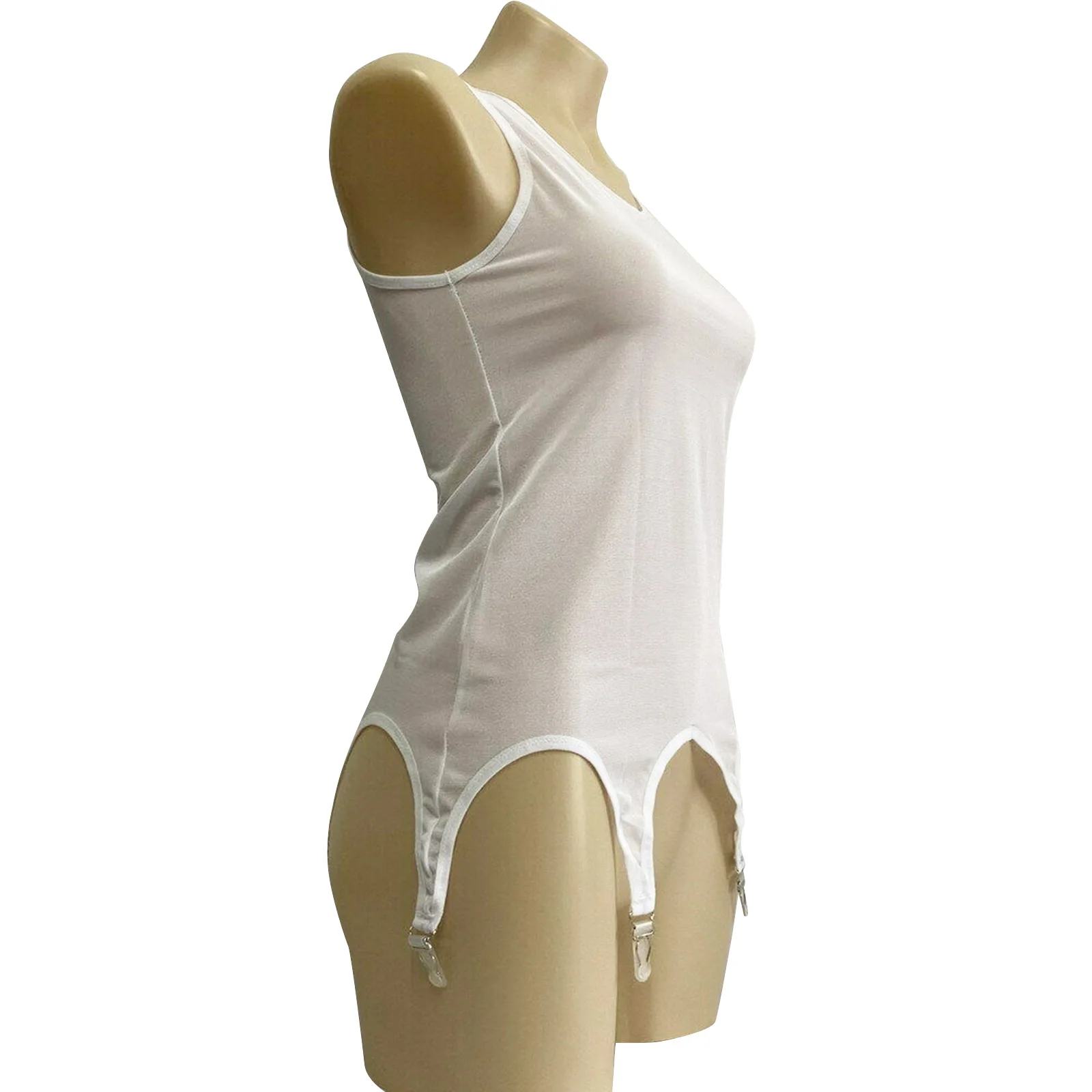 

Sexy Bodysuit Sheer Mesh Vest Bodysuit with 6 Straps Garter Belt Night Lingerie Women Lingerie Solid Bodysuits Sleepwear Teddies