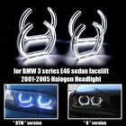 DTM стиль DRL Cut Стиль светодиодный ангельский глаз комплект белый для BMW 3 серии E46 Седан Facelift 2001-05 галогенные фары Кристальные ангельские глазки