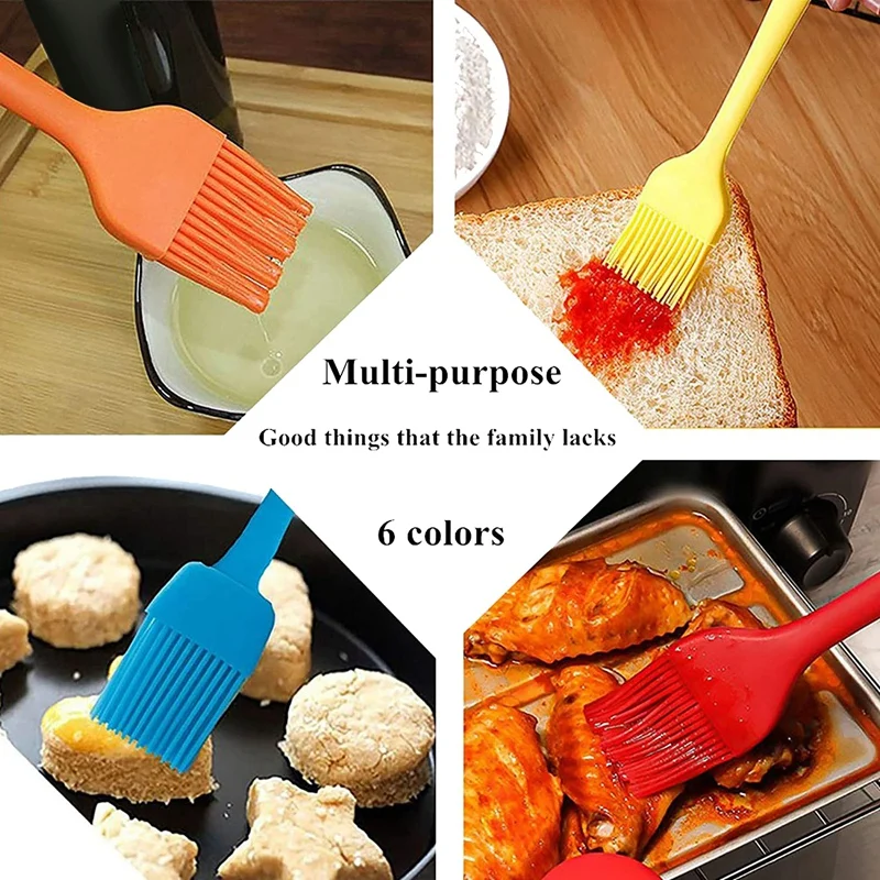 

Silicone Basting Brush for Cooking,High Temperature Resistance Basting Brush for Baking,BBQ and Kitchen Cooking,Set of 6