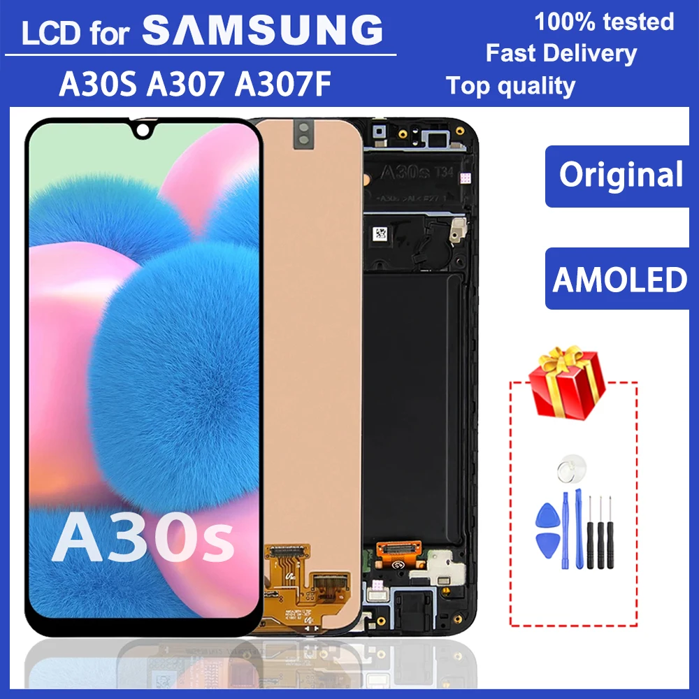 

6.4" Original Super AMOLED LCD for Samsung Galaxy A30s A307 A307F A307G A307YN LCD Display Touch Screen Digitizer Assembly