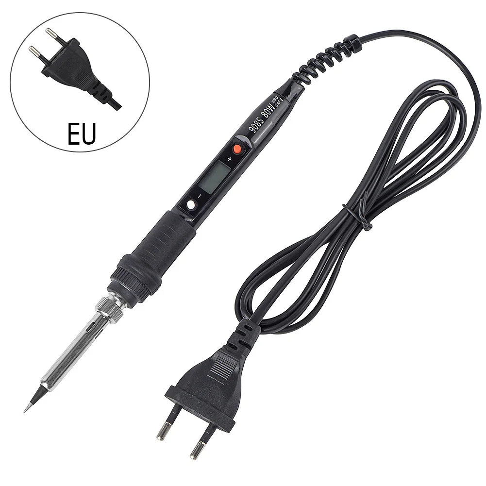 

80W Portable Adjustable Temperature LCD Station Wire Tweezers Electric Soldering Iron Non Slip Hand Tool Welding Solder Digital