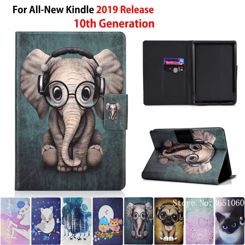 Чехол для Amazon All-new Kindle 2019 10-го Поколения Smart Cover Funda Fashion Animal силиконовый чехол из