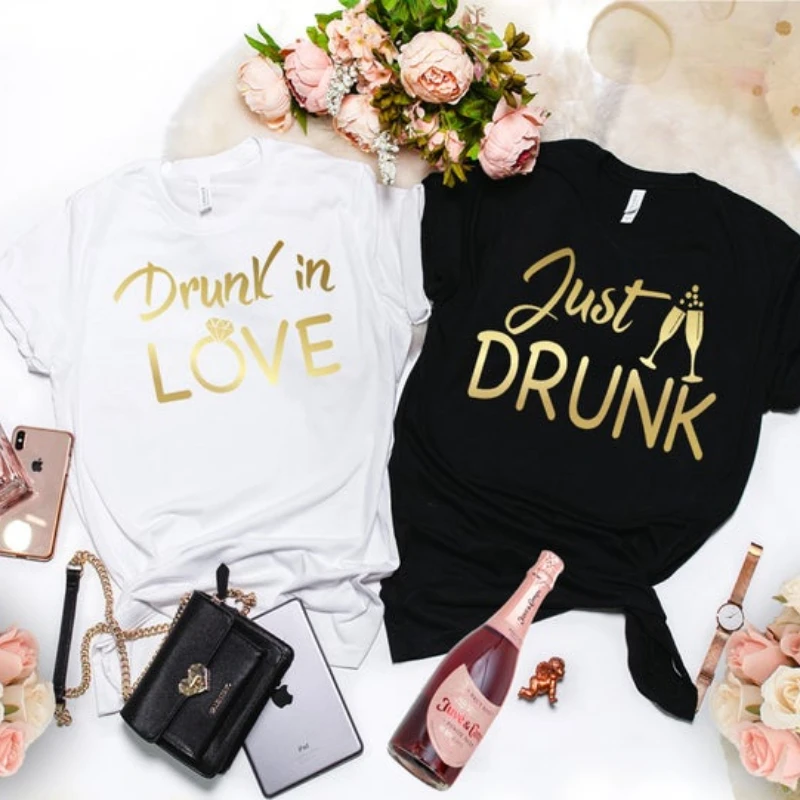 

Drunk in LOVE Just Drunk Bachelorette Party Shirts, Bridal & Bridesmaid Party Gift tshirts, Summer women shirts tops women 2021,
