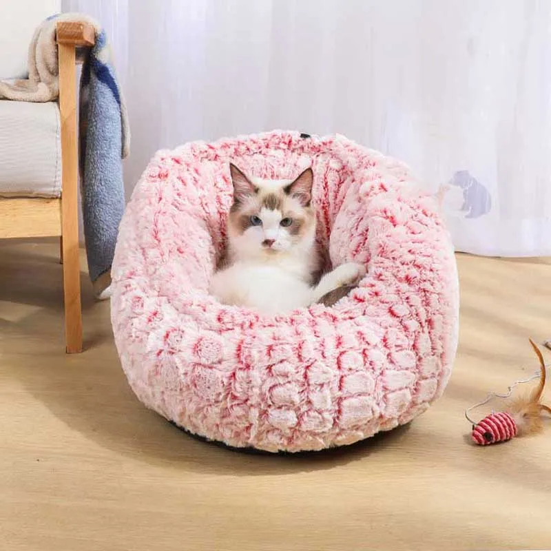 Очередной раунд флис собака Обувь на теплом меху кровать для домашних животных