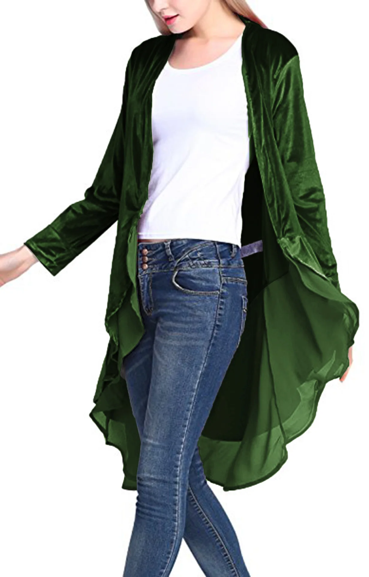 Европейский Американский Лидер продаж элегантный бархатный тренчкот длинный с