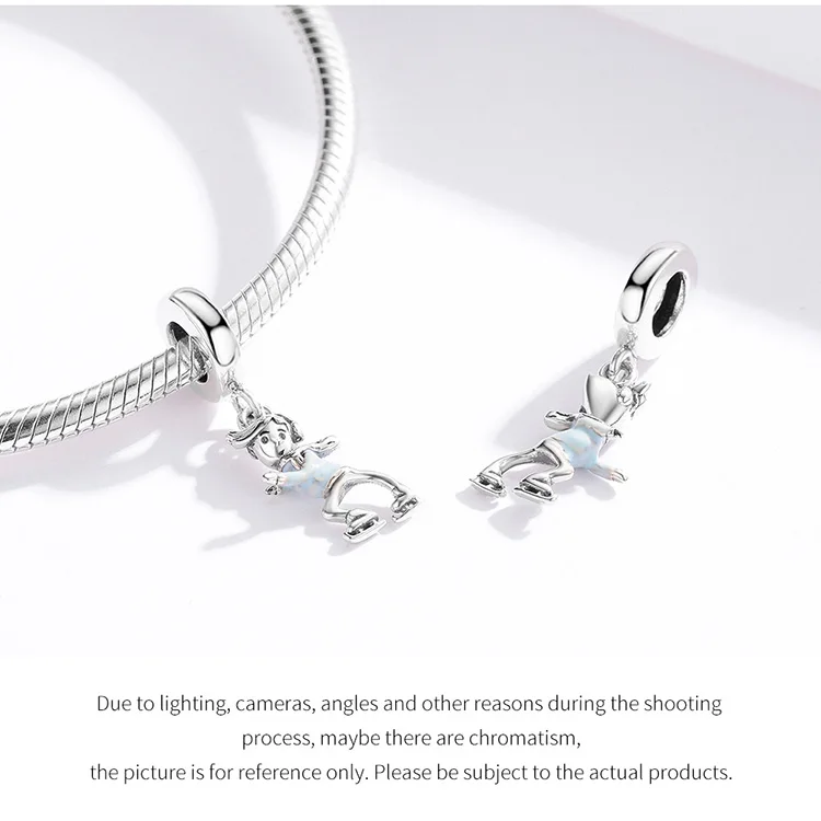 Подходит для браслета Pandora Серебро 925 CZ Колокольчик для елки украшения-Снеговички S925 Подарочный дом цветок бисер для изготовления ювелирных изделий