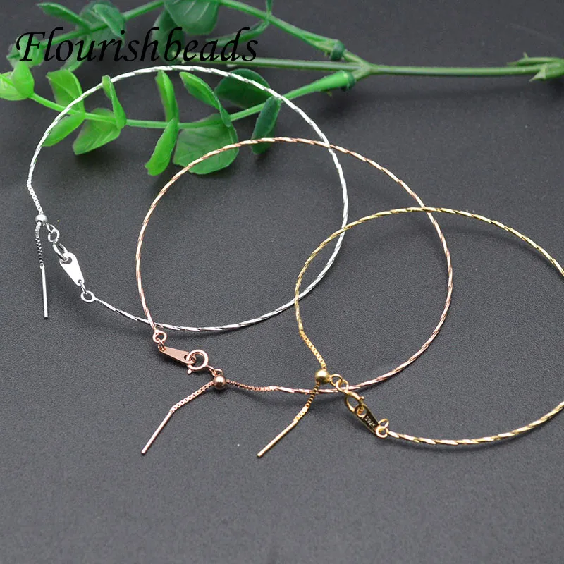 

Luxury Jewelry New 925 Sterling Silver Nickle free Gold Color Luxury Bracelet Chain Bangle for Women Gift 5pcs Per Lot
