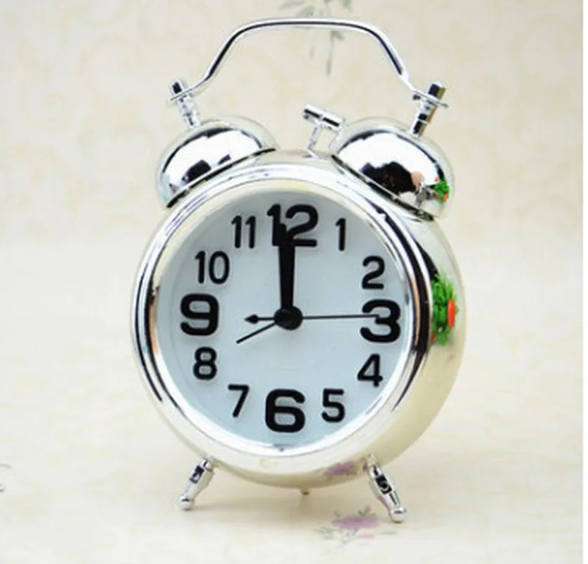 Круглый номер двойной громкий звонок Будильник ночной Светильник домашнего