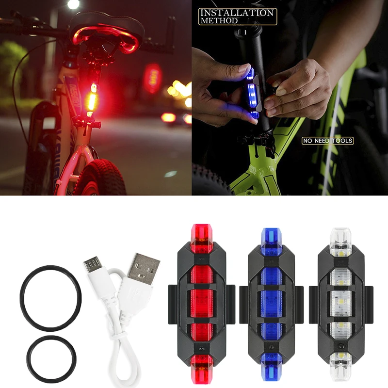 Задний фонарь для горного велосипеда водонепроницаемый светодиодный 5