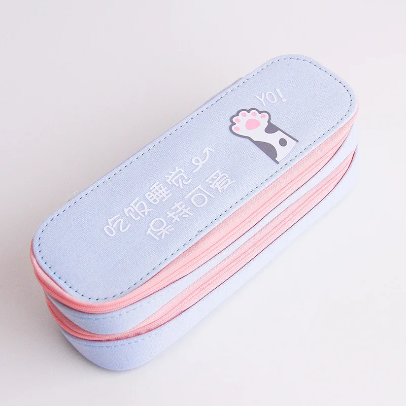 Большой Холщовый двойной чехол для карандашей девочек и мальчиков милый