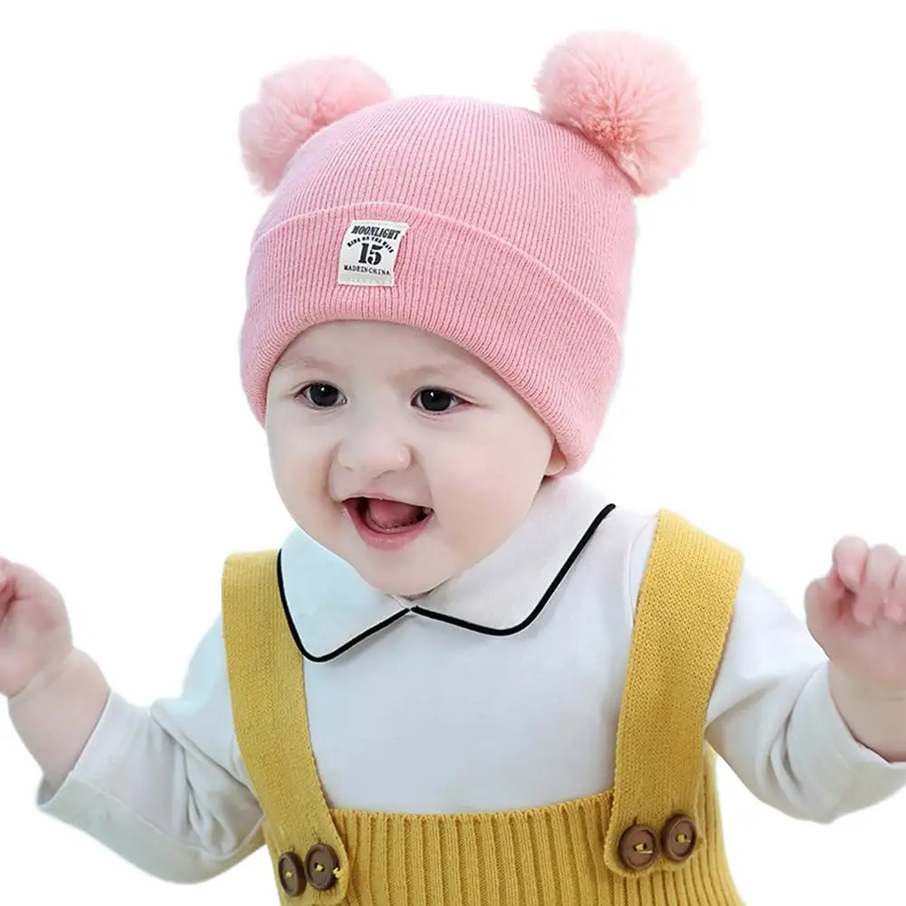 6 Colors Baby Wool Hat Cute Children's Thick Warm Earmuff Winter Knit Infant Toddler Cap Kids Cotton Hats Spot Item | Детская одежда