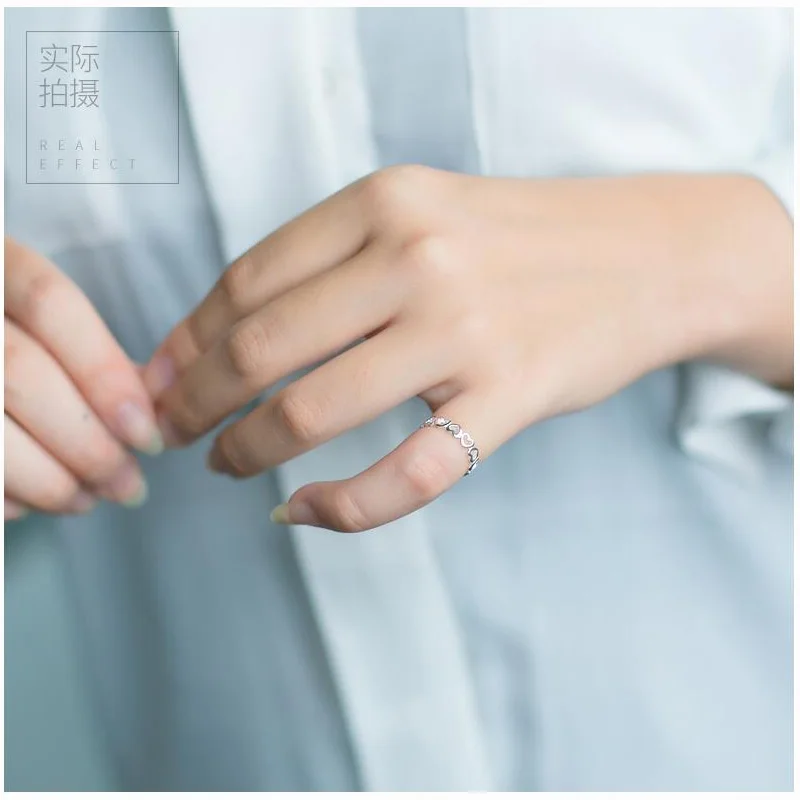 Женское кольцо из стерлингового серебра 925 пробы Trustdavis регулируемое в форме