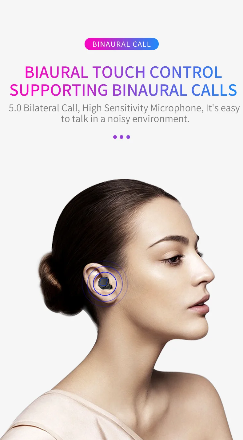 CALETOP Bluetooth 5,0 беспроводные наушники светодиодный дисплей IPX6 водонепроницаемые наушники с микрофоном Handsfree 400 мАч зарядный чехол