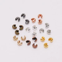 50100pcslot 345mm copper crimp beads round covers stopper spacer beads for diy jewelry making findings supplies accessories